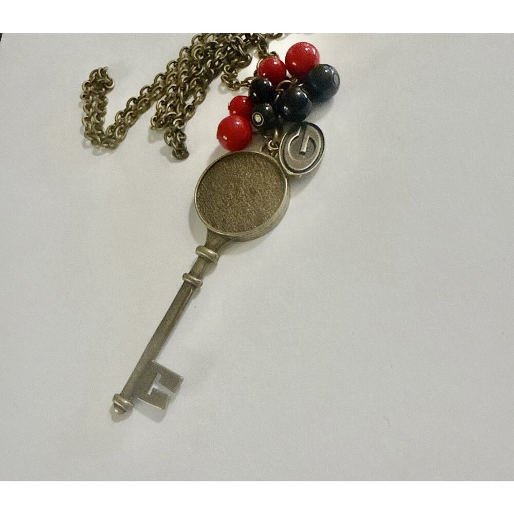 Georgia Logo Key Necklace Long Georgia State Key w/ Logo Necklace